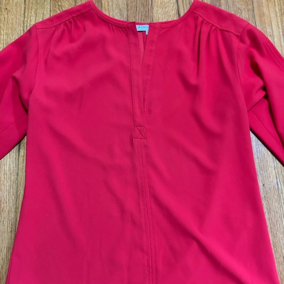 TRINA TURK Lipstick Red TieSleeve V Neck Career Party Casual Blouse Size Small - Picture 2 of 10